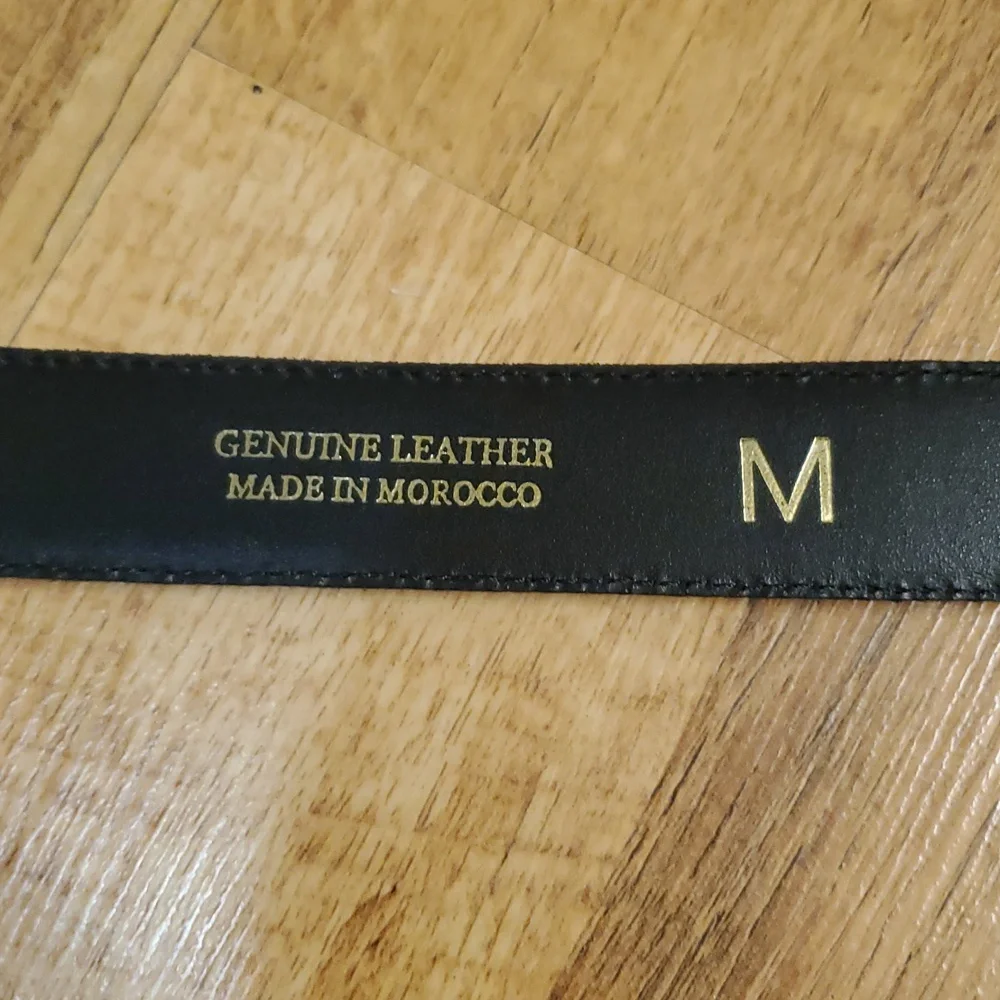 Brooks Brothers Exclusively Made For United Black Leather Belt‎ Size Medium